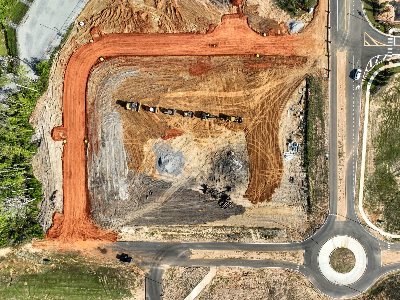 Aerial view of commercial site development — Millbrook, AL